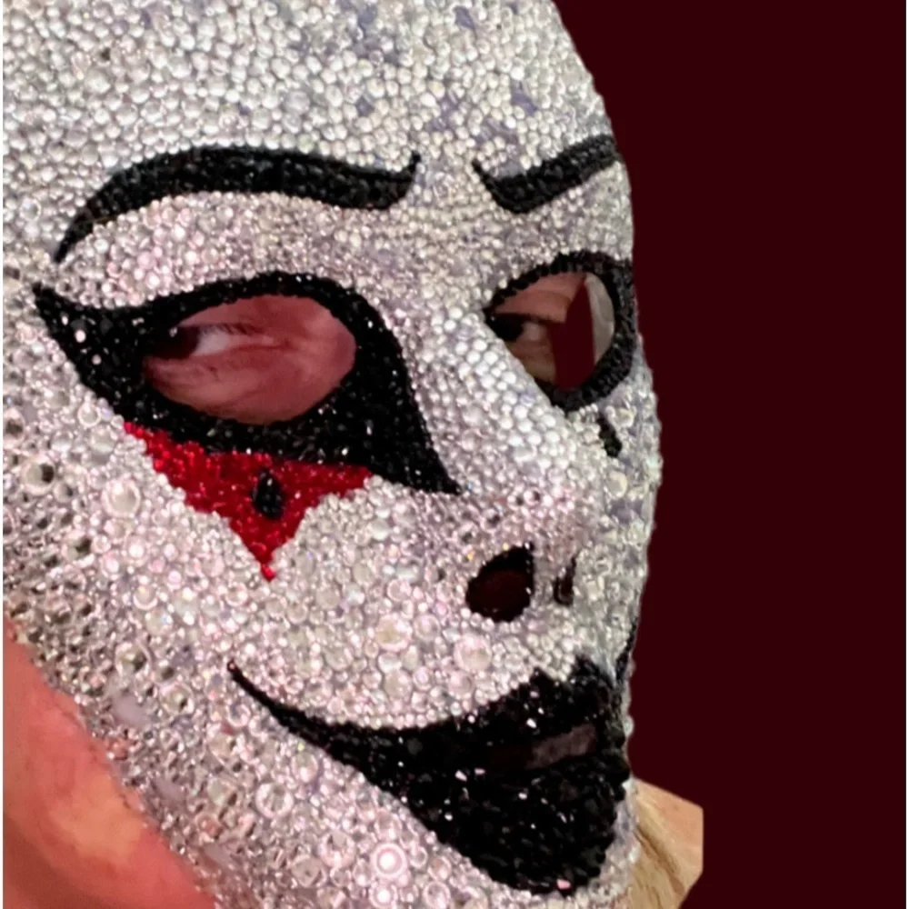 🆑Rhinestone Bedazzled Masquerade Bling Face Mask For Halloween,Mardi Grass &More